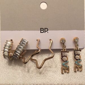 BP. by Nordstrom | 3 Pair Earring Set | Gold Tone